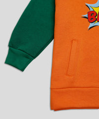 Infant Dark Green and Yellow Fleece Tracksuit with Reglan Style Hoodie