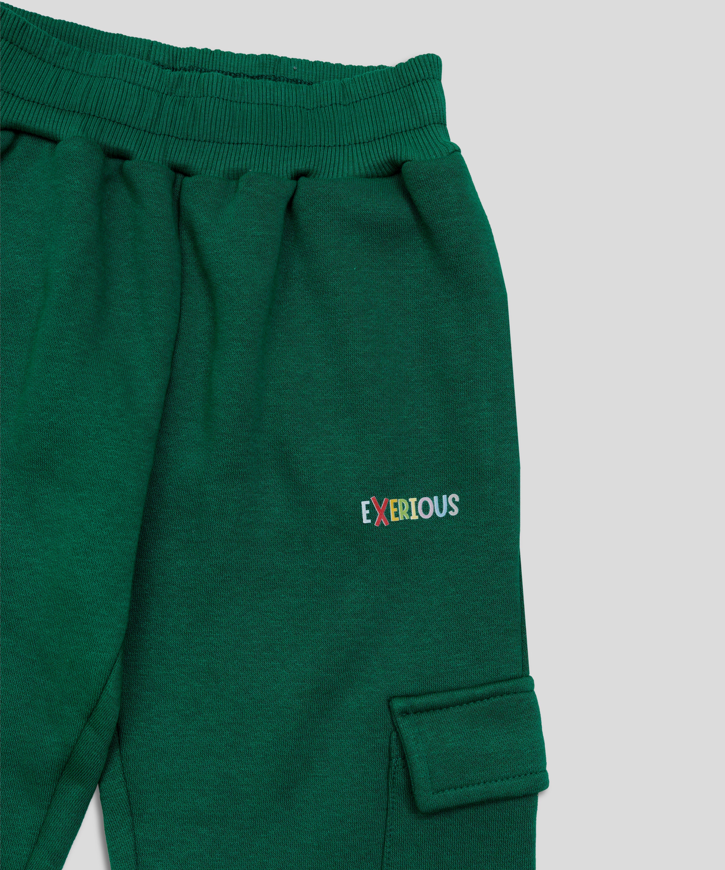Infant Dark Green and Yellow Fleece Tracksuit with Reglan Style Hoodie